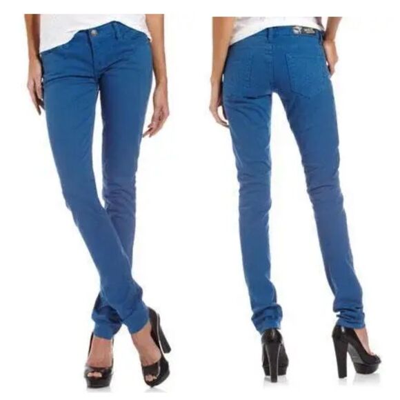 MEK Denim Tyler Cigarette Blue Pants Size 27 × 34 NWT - Picture 1 of 15